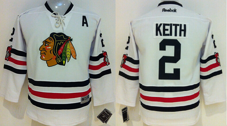 NHL Chicago Blackhawks #2 Keith White Youth Jersey