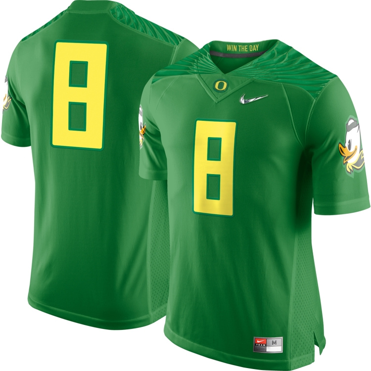 2014-15 College Football Playoffs Jersey #8 Marcus Mariota Diamond Quest Green Jersey