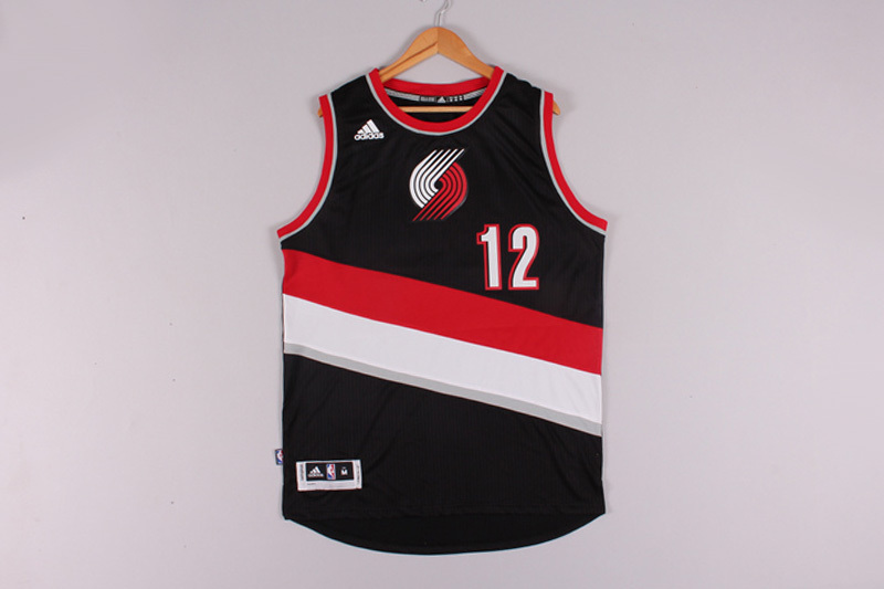 NBA Portland Trail Blazers #12 LaMarcus Black Jersey