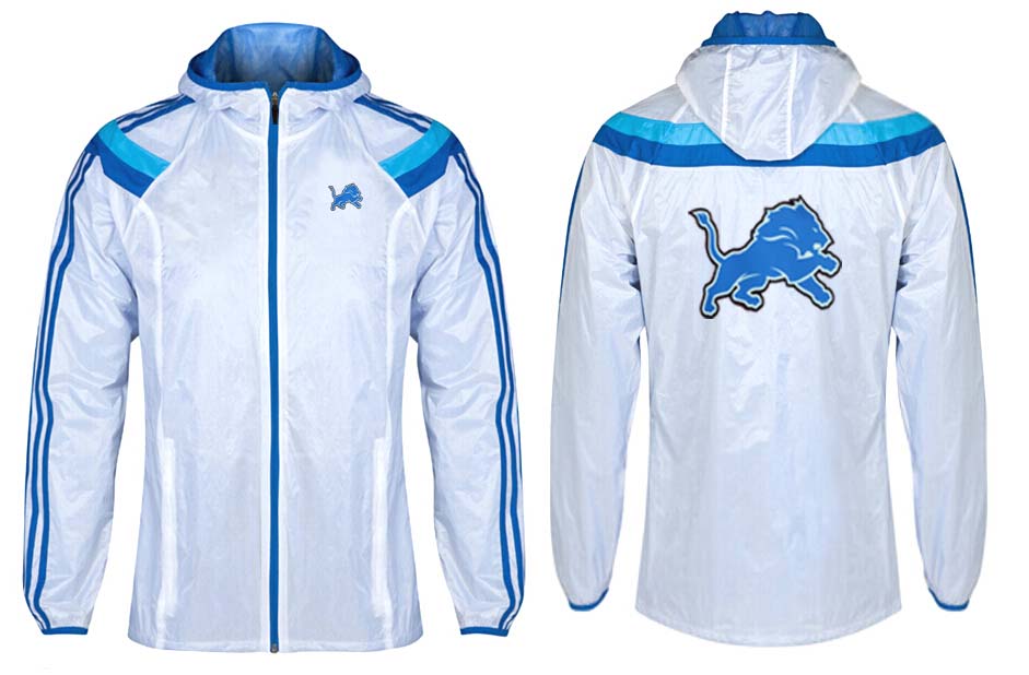 NFL Detriot Lions White Blue Jacket