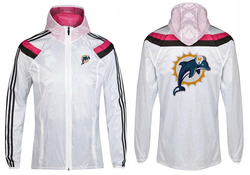NFL Miami Dolphins White Pink Jacket