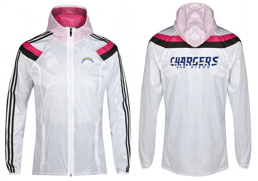 NFL San Diego Chargers White Pink Jacket