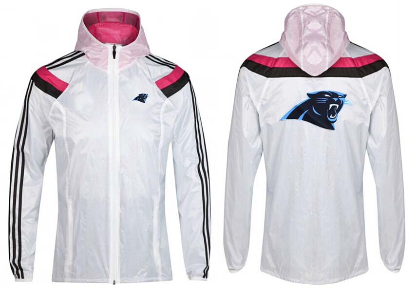 NFL Carolina Panthers White Pink Jacket
