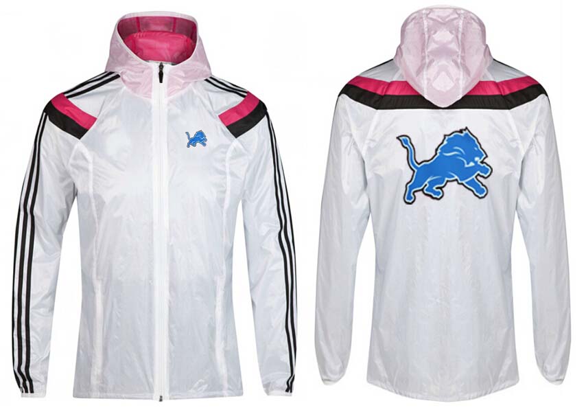 NFL Detriot Lions White Pink Jacket