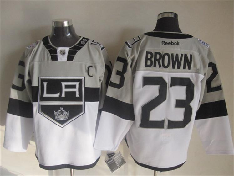 2015 New NHL Los Angeles Kings #23 Brown Grey Jersey
