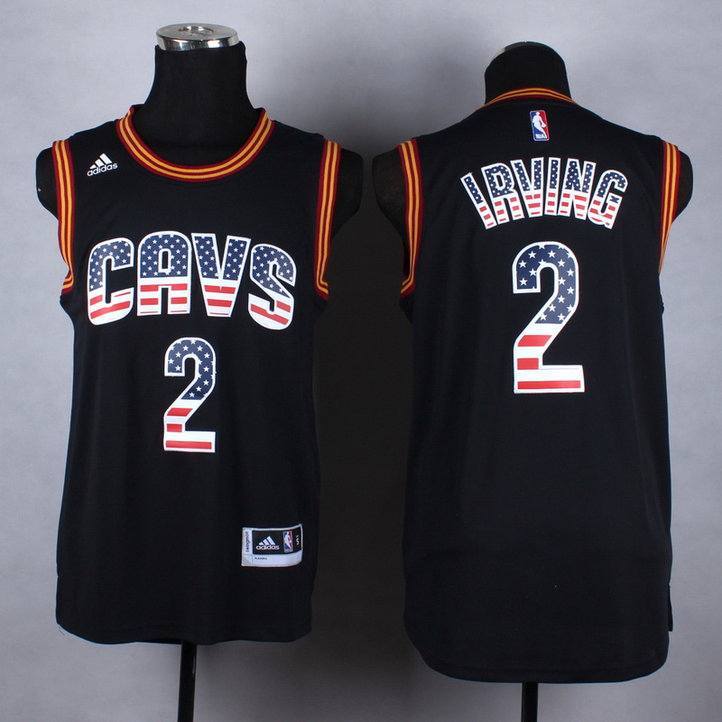 NBA Cleveland Cavaliers #2 Irving Black USA Flag Jersey