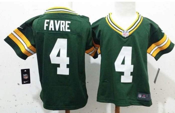 Nike Green Bay Packers #4 Favre Green Youth Jersey 2-5Y