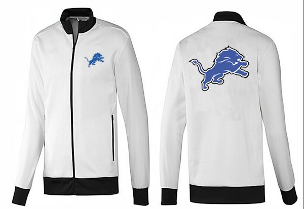 NFL Detroit Lions All White Black Jacket