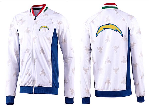 NFL San Diego Chargers White Blue Jacket 2