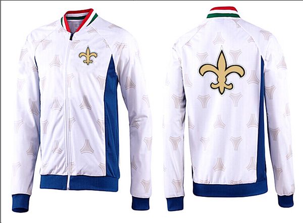 NFL New Orleans Saints White Blue Jacket 2