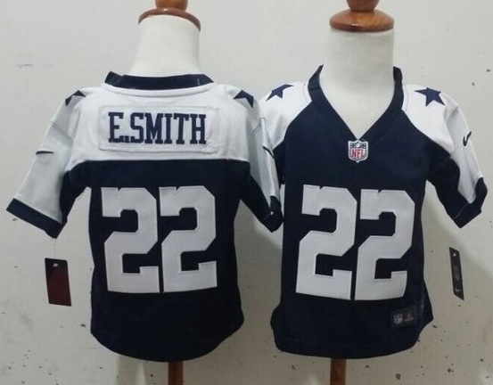 Nike Dallas Cowboys #22 E.Smith Blue Thanksgiving Youth Jersey 2-5Y