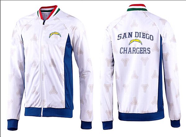 NFL San Diego Chargers Jacket White Blue Color