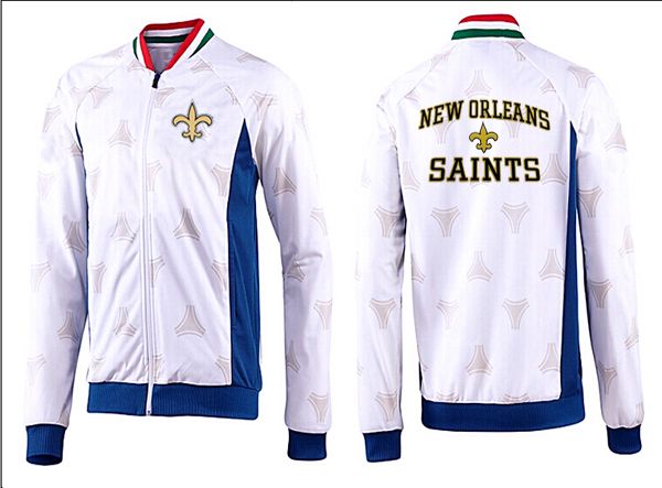 NFL New Orleans Saints White Blue Jacket 4