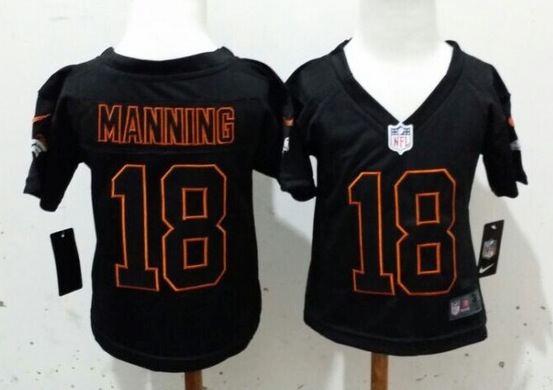 Nike Denver Broncos #18 Manning Black Youth Jersey 2-5Y