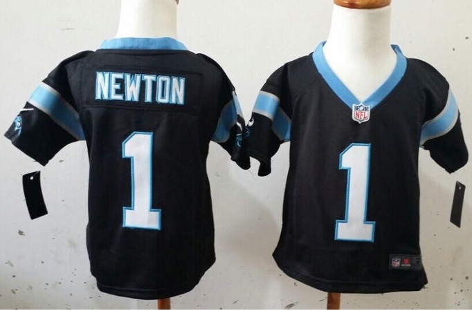 Nike Carolina Panthers #1 Newton Black Youth Jersey 2-5Y