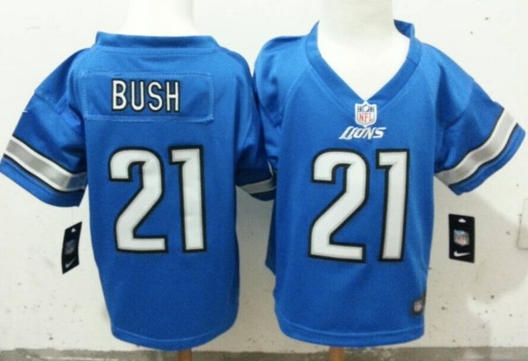 Nike Detroit Lions #21 Bush Blue Youth Jersey 2-5Y