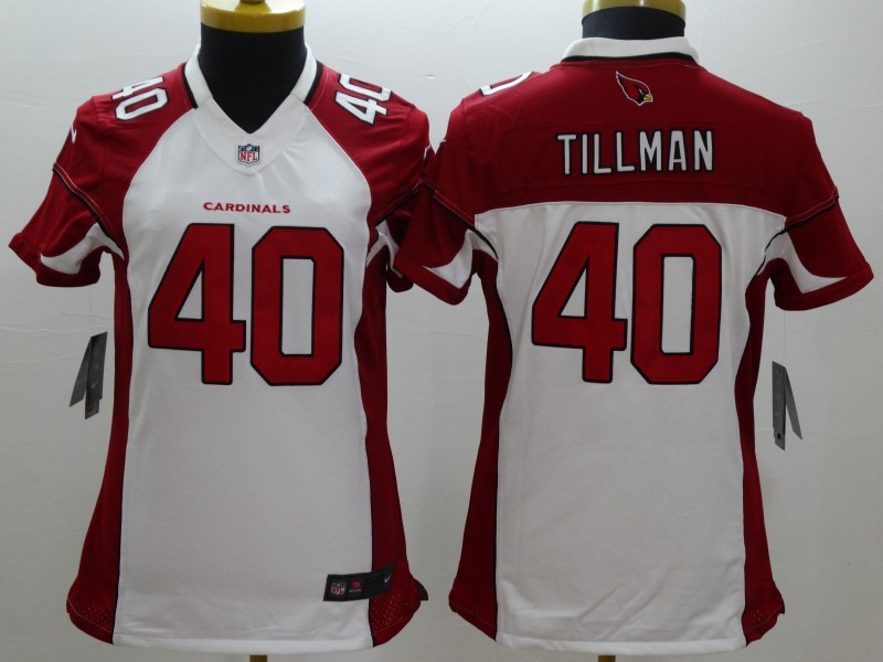 Nike Arizona Cardicals #40 Tillman White Womens NFL Limited Jerseys 