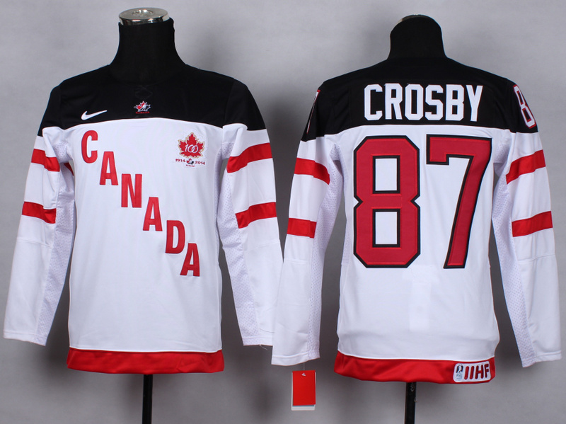 NHL Canada #87 Crosby White Color Youth Jersey