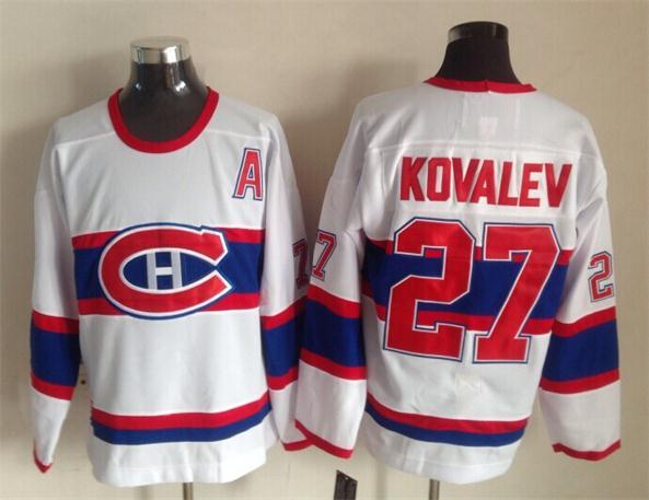 NHL Montreal Canadiens #27 Kovalev White Jersey
