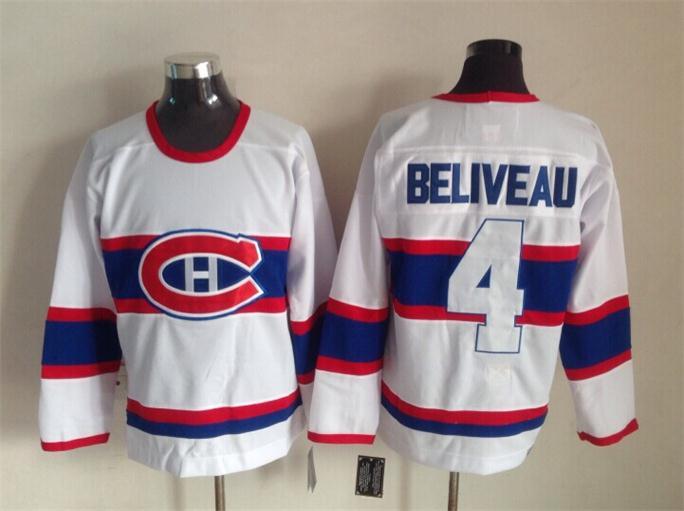 NHL Montreal Canadiens #4 Beliveau White Jersey