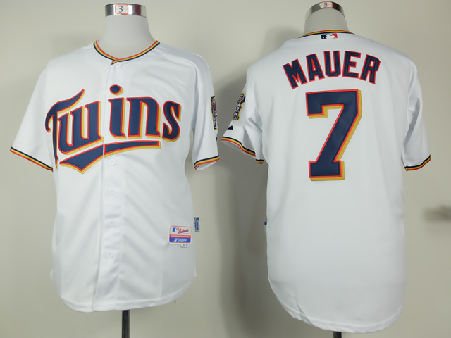 MLB Minnesota Twins #7 Mauer White 2015 Jersey