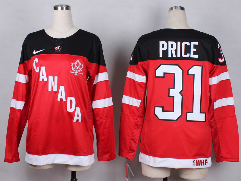 NHL Canada #31 Price Red Color Women 100th anniversary Jersey