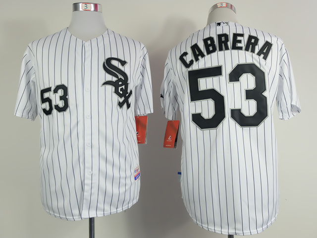 MLB Chicago White Sox #53 Cabrera White Pinstripe Jersey