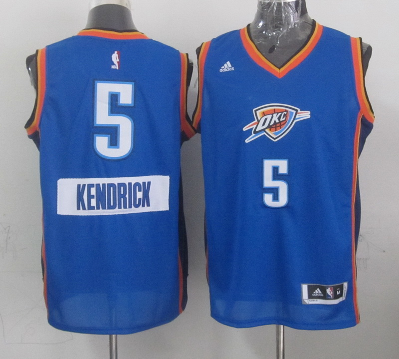 NBA Oklahoma City Thunder #5 Kendrick Blue Christmas 2015 Jersey
