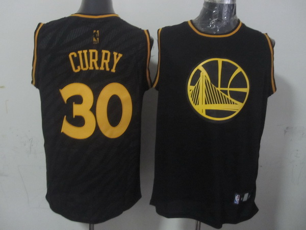 NBA Golden State Warriors #30 Curry Black Zebra Jersey