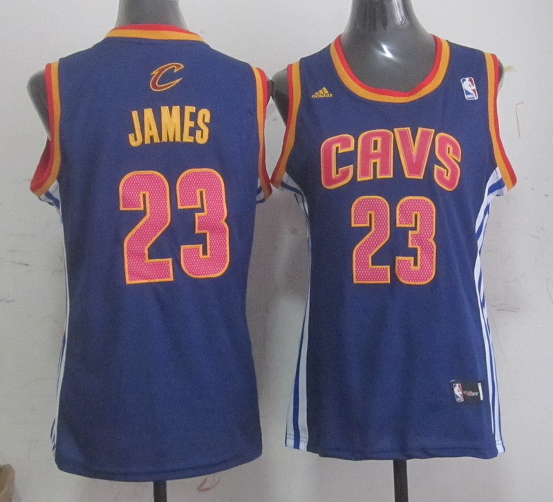NBA Cleveland Cavaliers #23 James Blue Women Jersey
