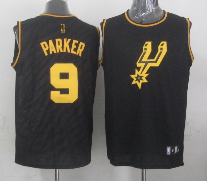 NBA NBA San Antonio Spurs #9 Parker Black Zebra Jersey