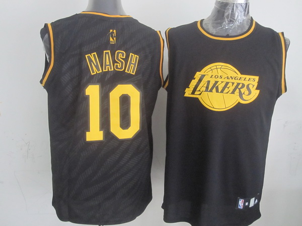 NBA Los Angeles Lakers #10 Nash Black Zebra Jersey