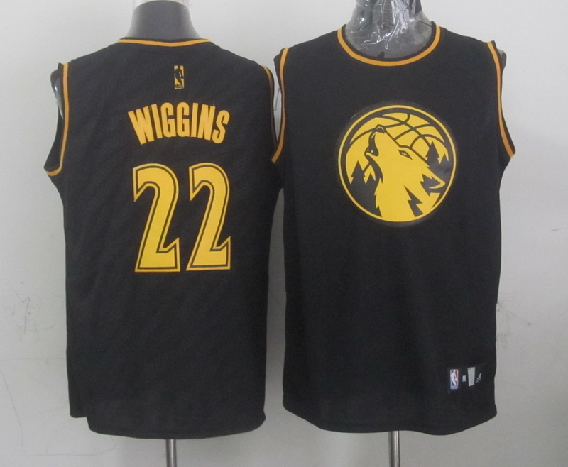 NBA Minnesota Timberwolves #22 Wiggins Black Zebra Jersey