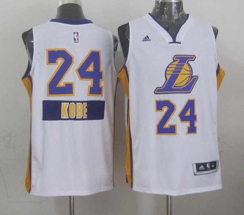 NBA Los Angeles Lakers #24 Kobe White Christmas 2015 Jersey