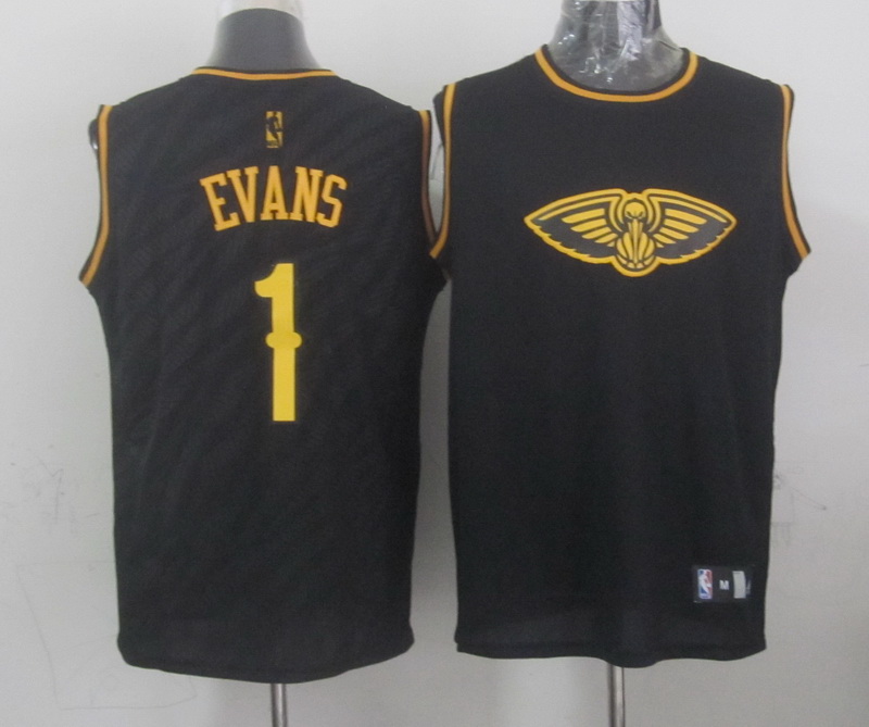 NBA New Orleans Hornets #1 Evans Black Zebra Jersey