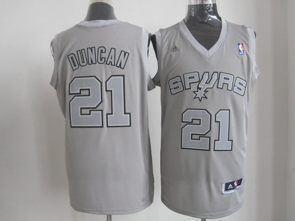 NBA Adidas San Antonio Spurs #21 Duncan Grey Jersey
