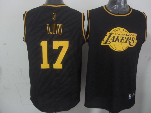 NBA Los Angeles Lakers #17 Lin Black Zebra Jersey