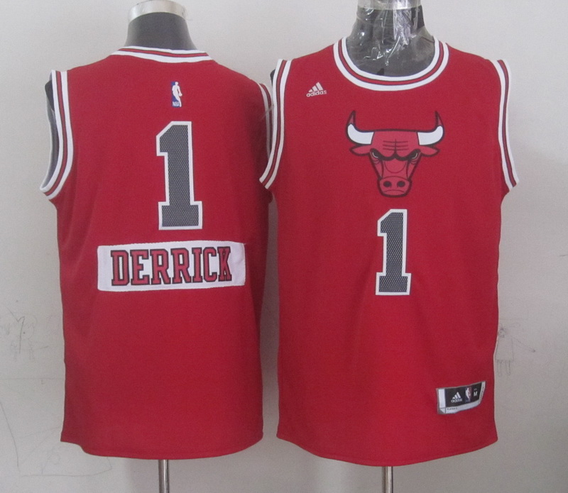 NBA Chicago Bulls #1 Derrick Red Christmas 2015 Jersey