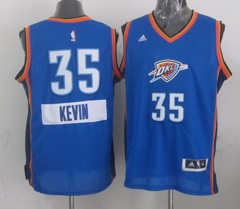 NBA Oklahoma City Thunder #35 Kevin Blue Christmas 2015 Jersey
