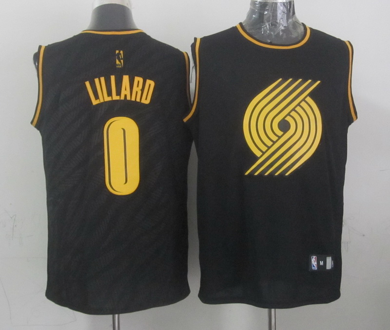 NBA Portland Trail Blazers #0 Lillard Black Zebra Jersey