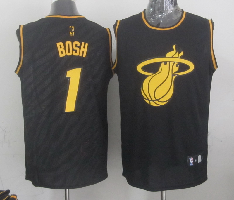 NBA Miami Heat #1 Bosh Black Zebra Jersey
