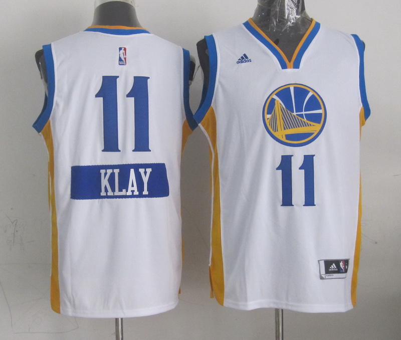 NBA Golden State Warriors #11 Klay White Christmas 2015 Jersey