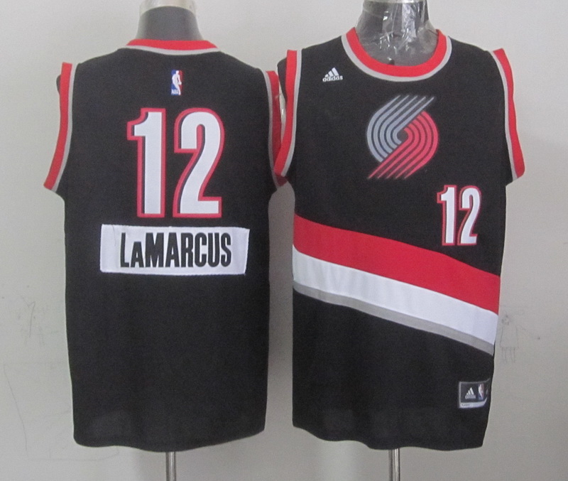 NBA Portland Trail Blazers #12 LaMarcus Black Christmas 2015 Jersey