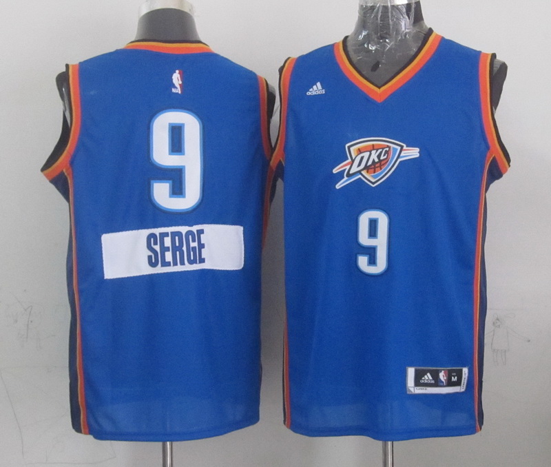 NBA Oklahoma City Thunder #9 Serge Blue Christmas 2015 Jersey