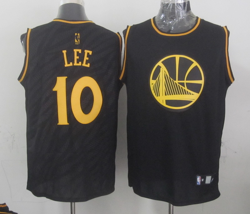 NBA Golden State Warriors #10 Lee Black Zebra Jersey