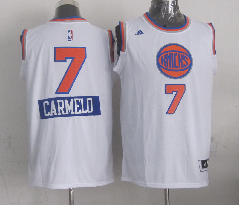 NBA New York Knicks #7 Carmelo White Christmas 2015 Jersey