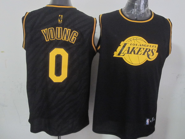 NBA Los Angeles Lakers #0 Young Black Zebra Jersey