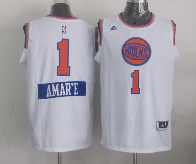NBA New York Knicks #1 Amare White Christmas 2015 Jersey
