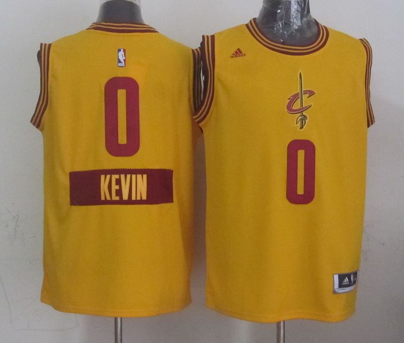 NBA Cleveland Cavaliers #0 Kevin Yellow Christmas 2015 Jersey