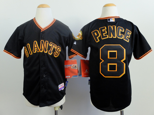 MLB San Francisco Giants #8 Pence Kids Black  Jersey